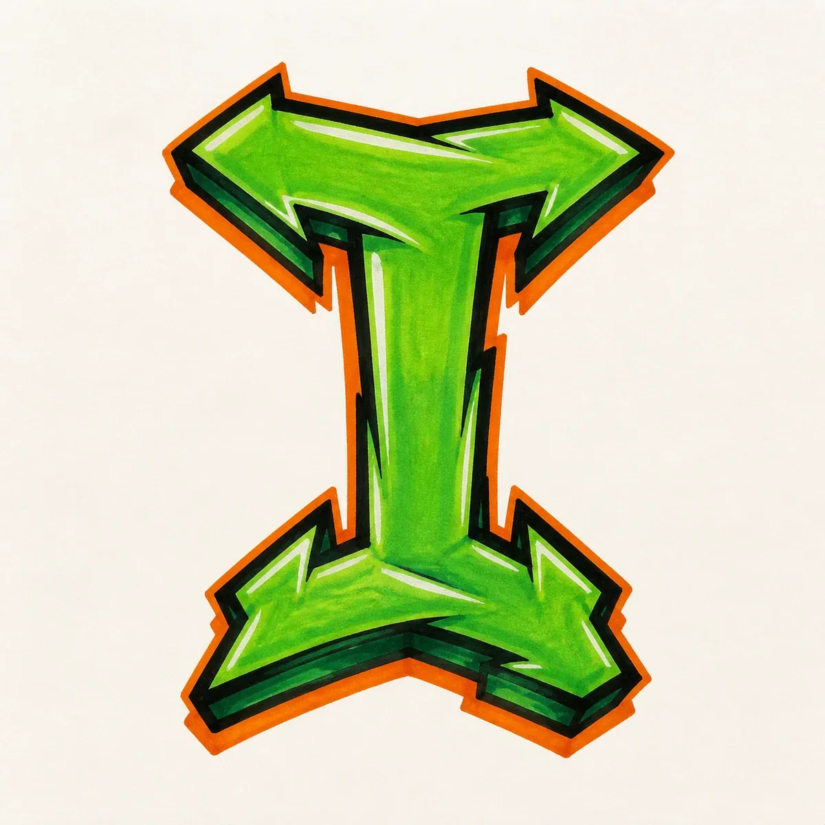 Wildstyle Letter I style reference