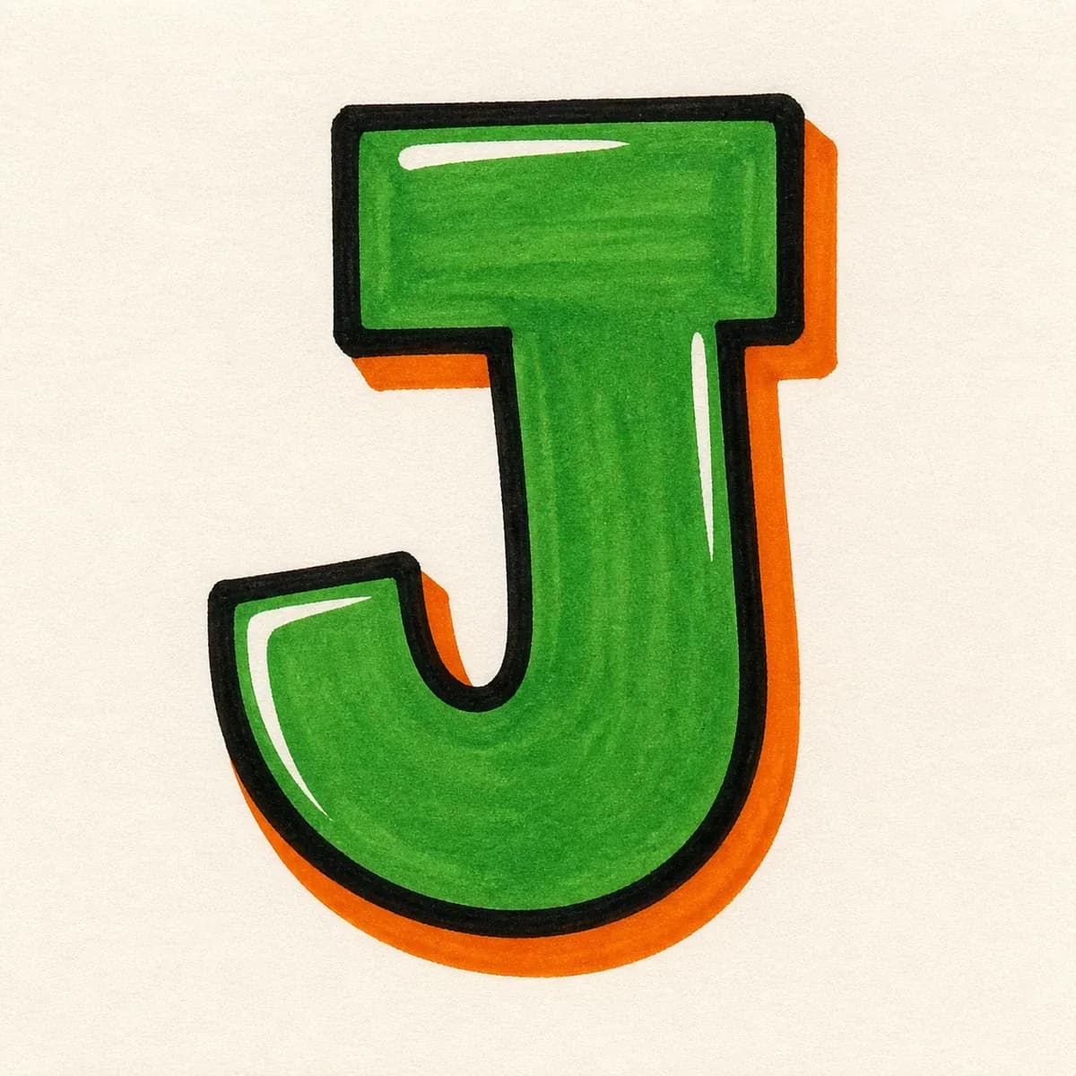 Block Letter J style reference