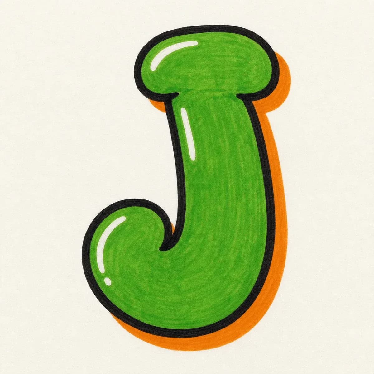 Bubble Letter J style reference