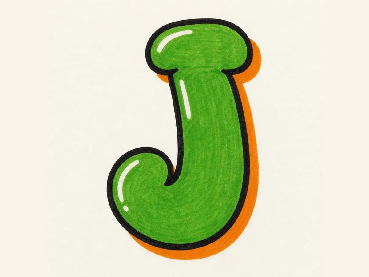 Finish the Letter J drawing step