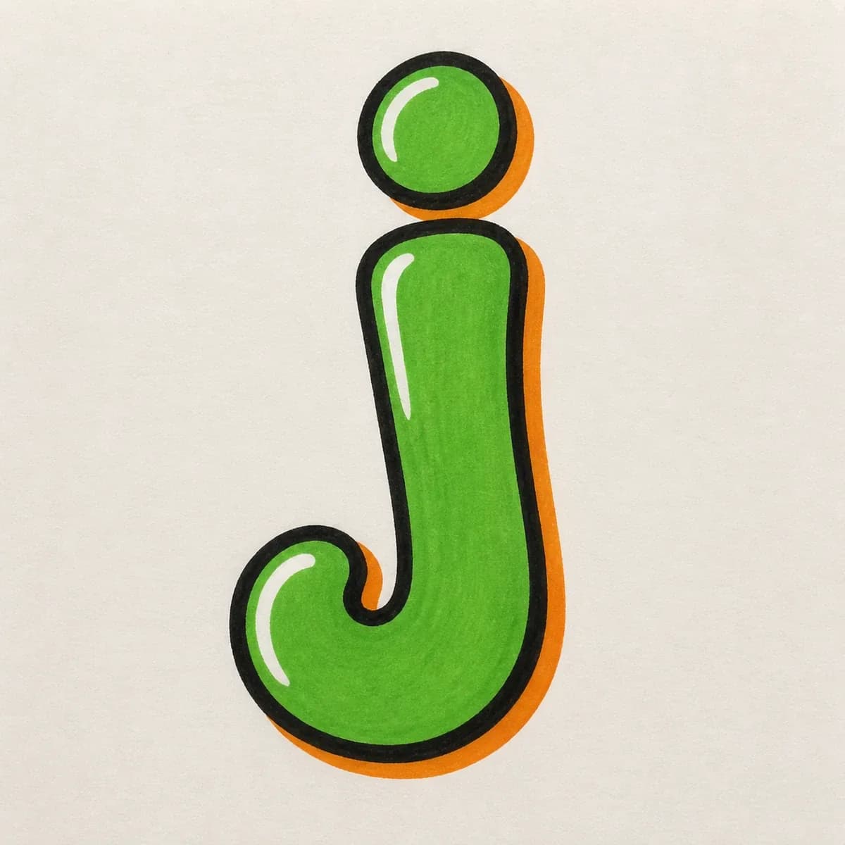 Lowercase graffiti letter j reference