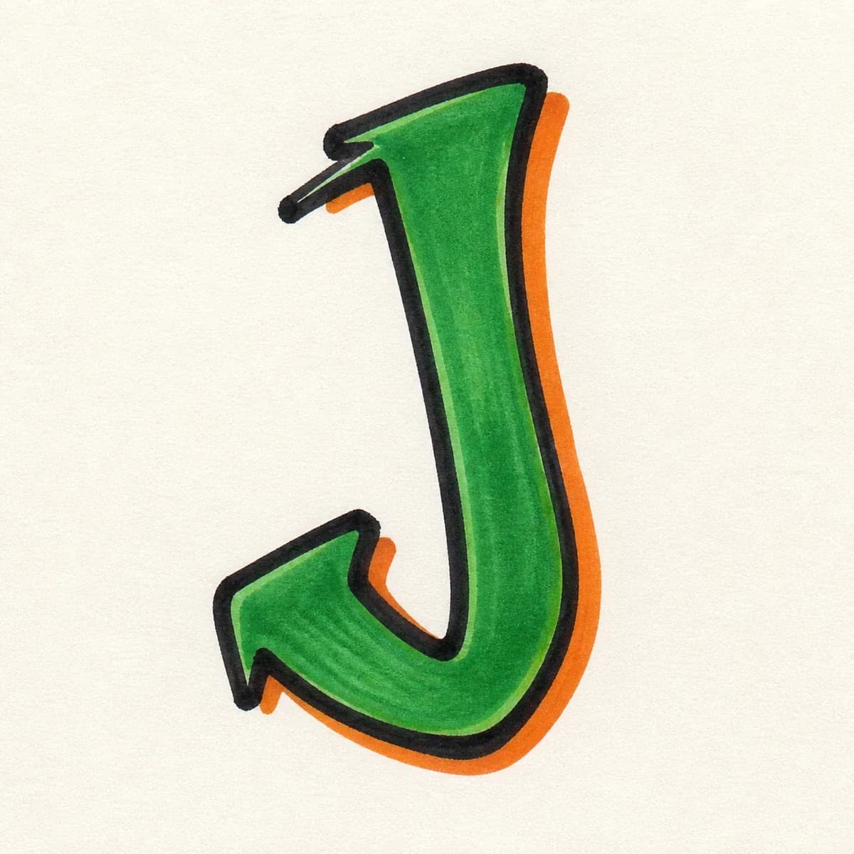 Tag / Handstyle Letter J style reference