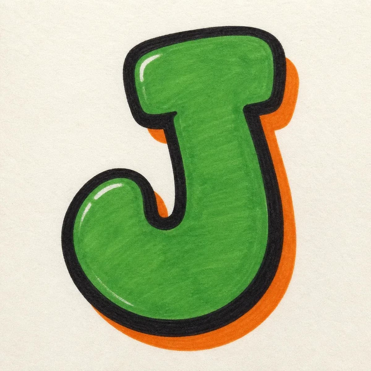 Throw-up Letter J style reference