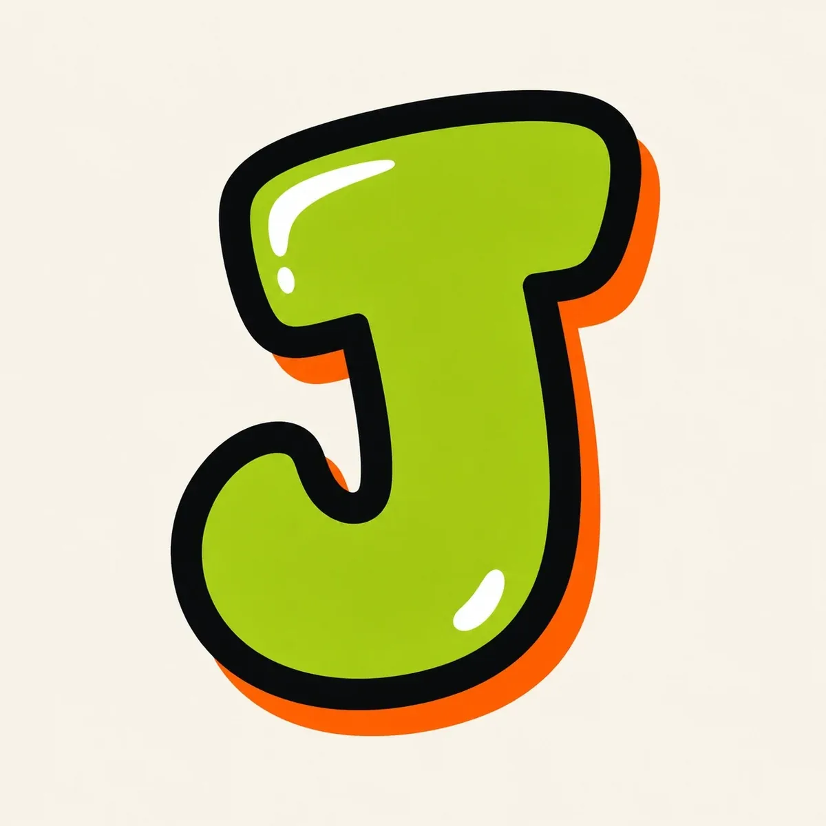 Uppercase graffiti letter J reference