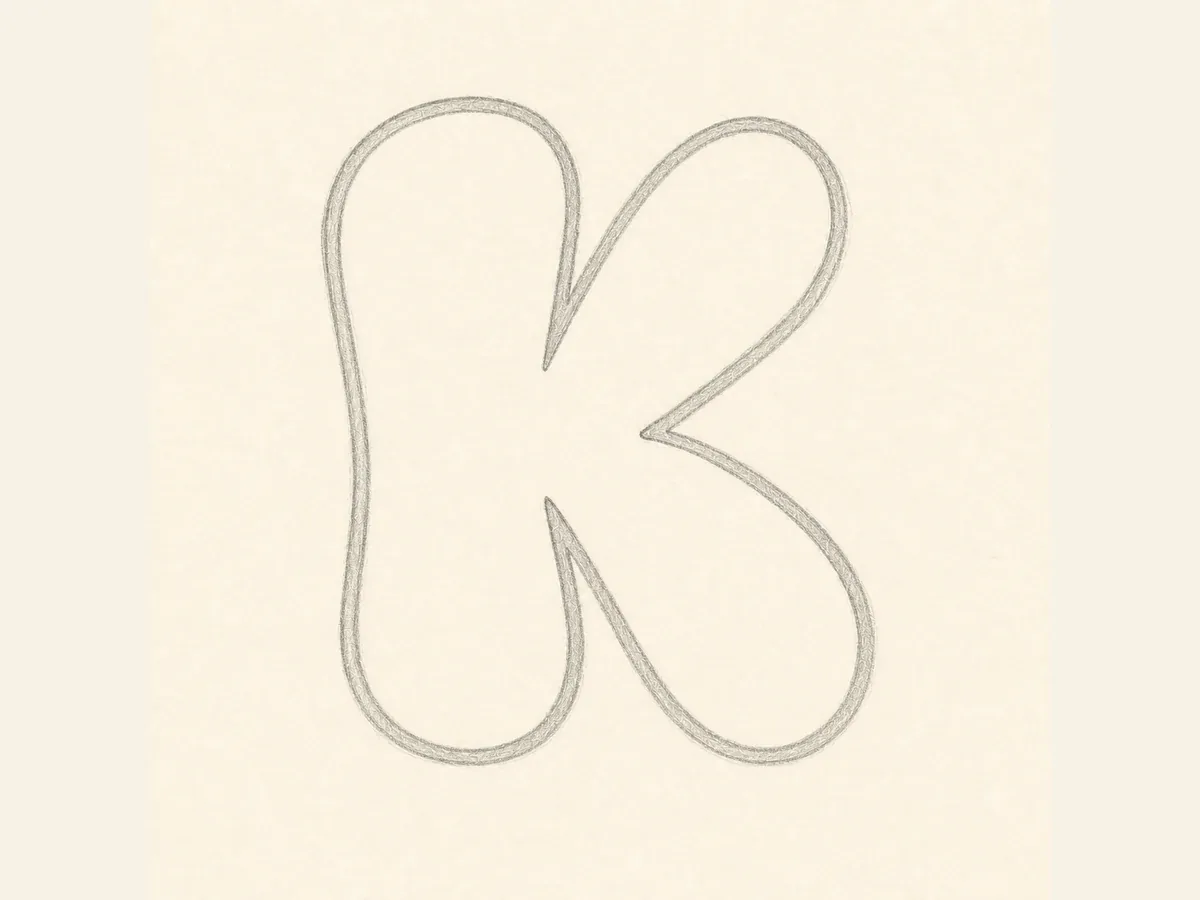 Refine the Letter K join drawing step
