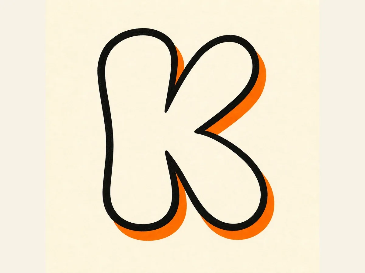 Outline the Letter K drawing step