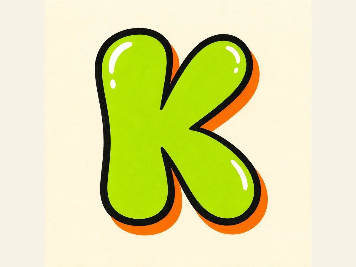 Finish the Letter K drawing step