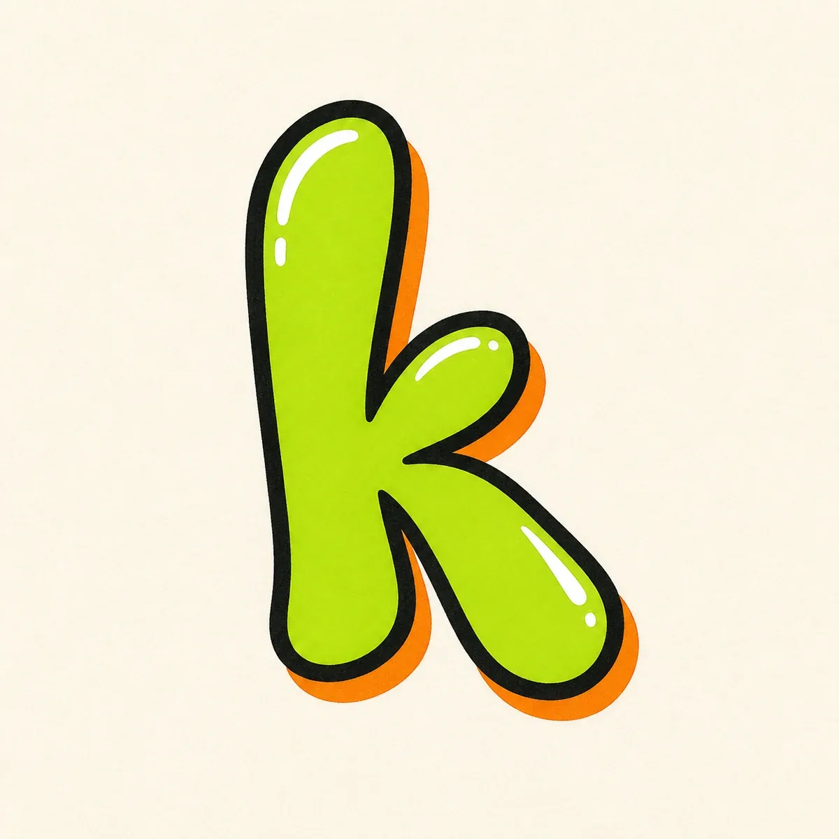 Lowercase graffiti letter k reference