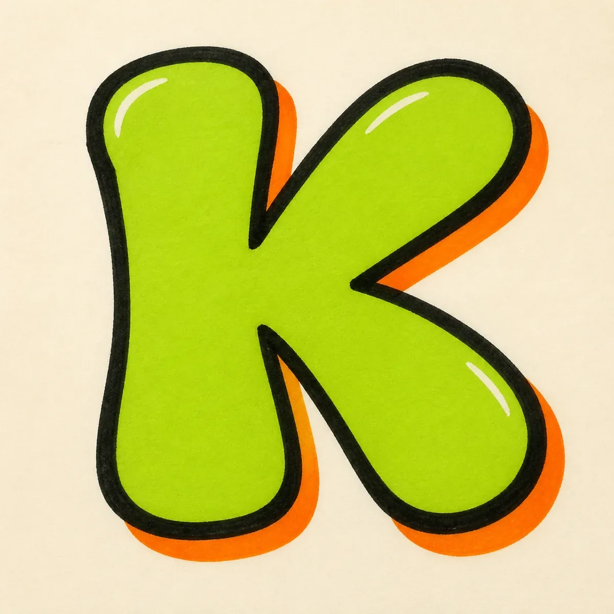 Throw-up Letter K style reference