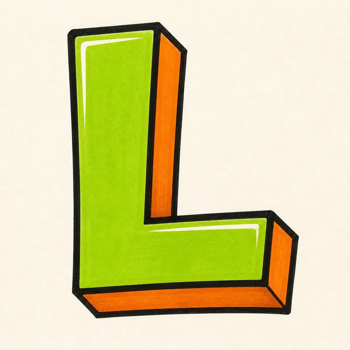 3D Letter L style reference