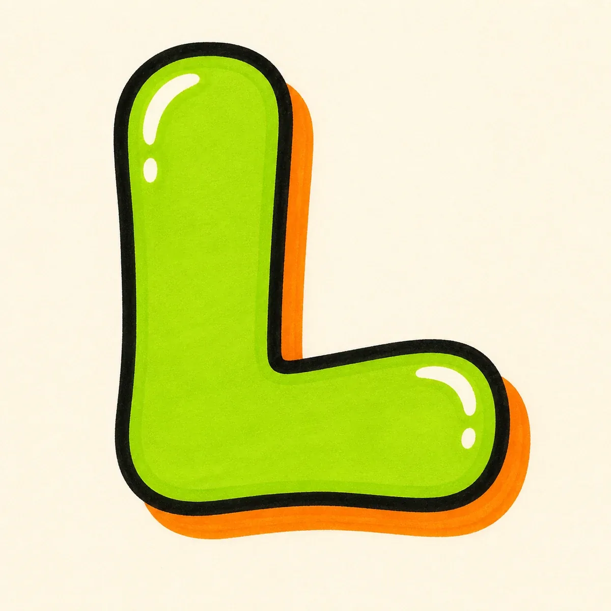 Bubble Letter L style reference