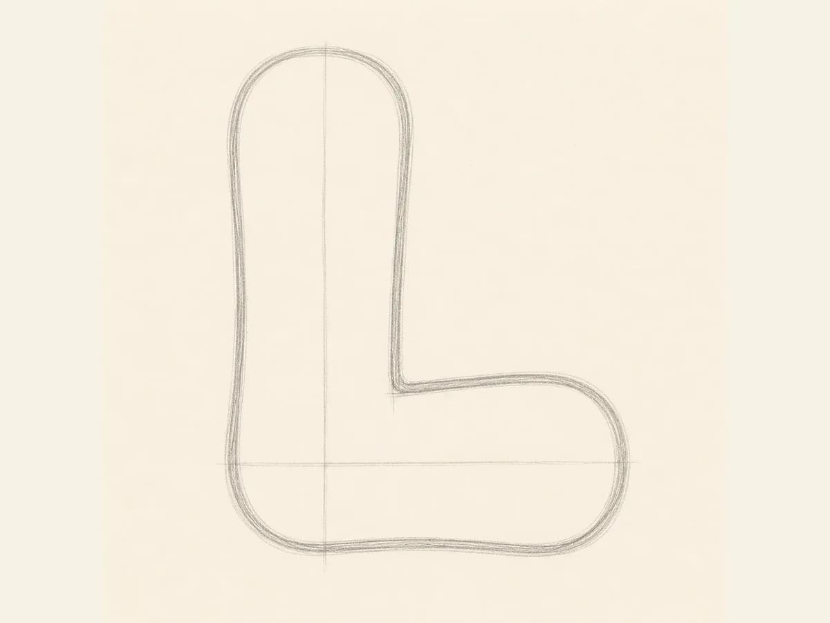 Refine the Letter L corner drawing step