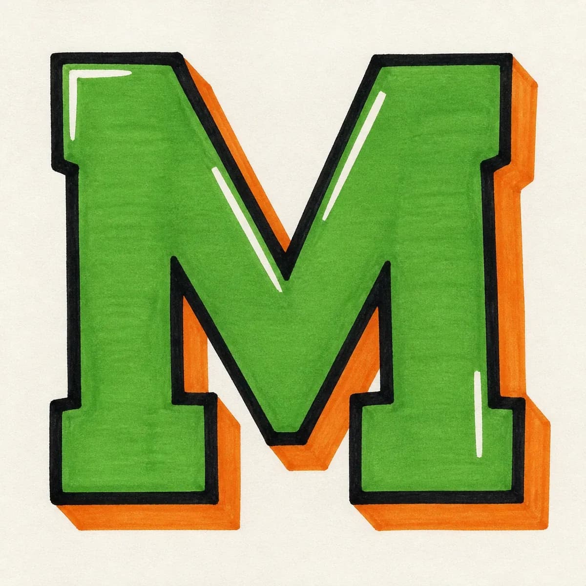 Block Letter M style reference