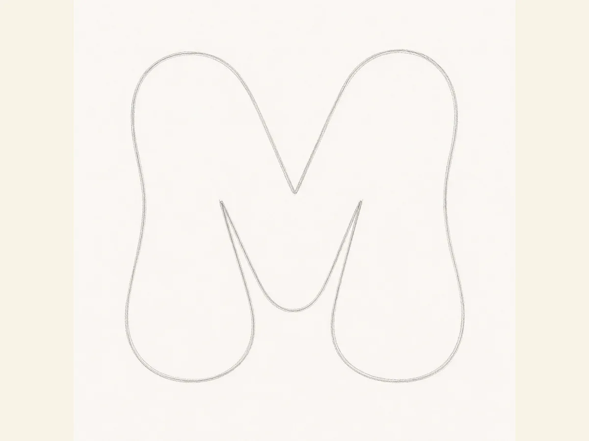 Build the Letter M shape drawing step