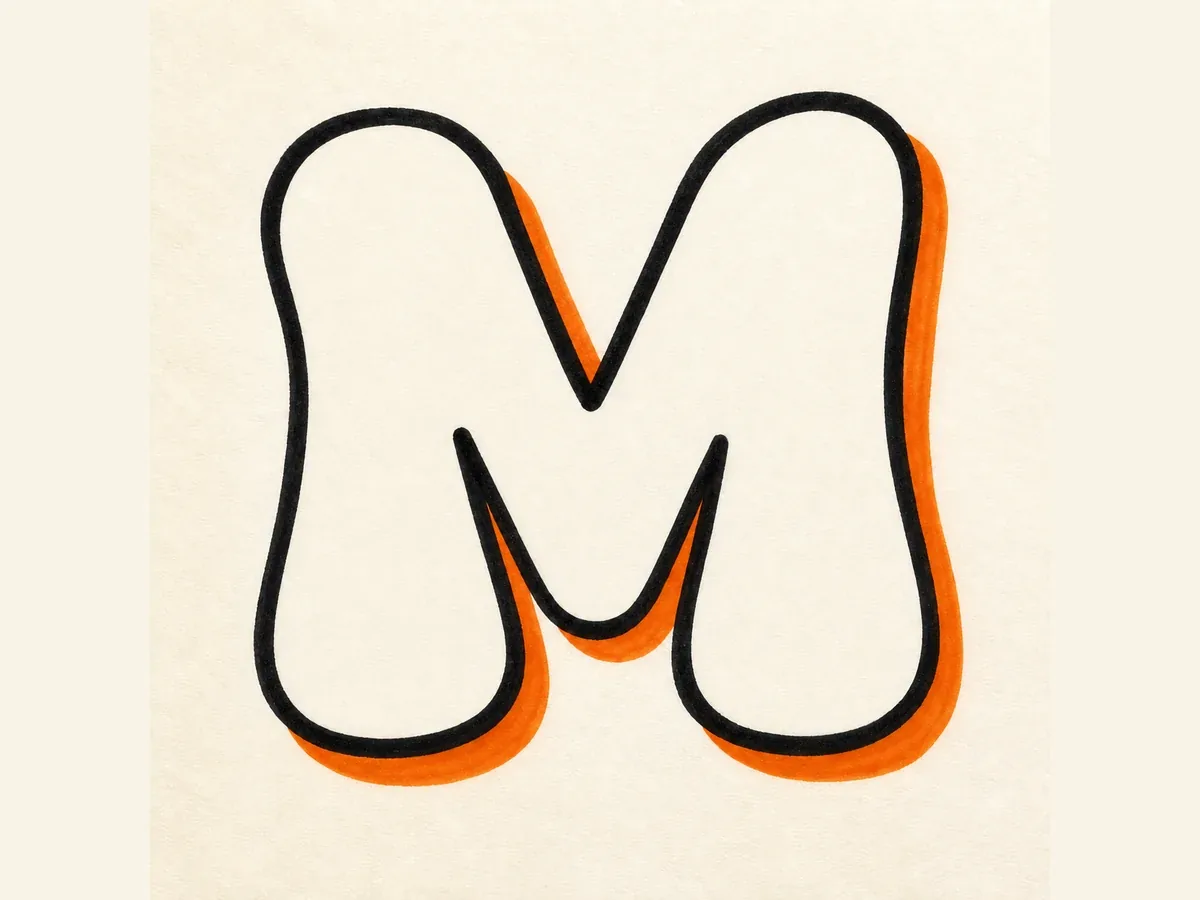 Outline the Letter M drawing step