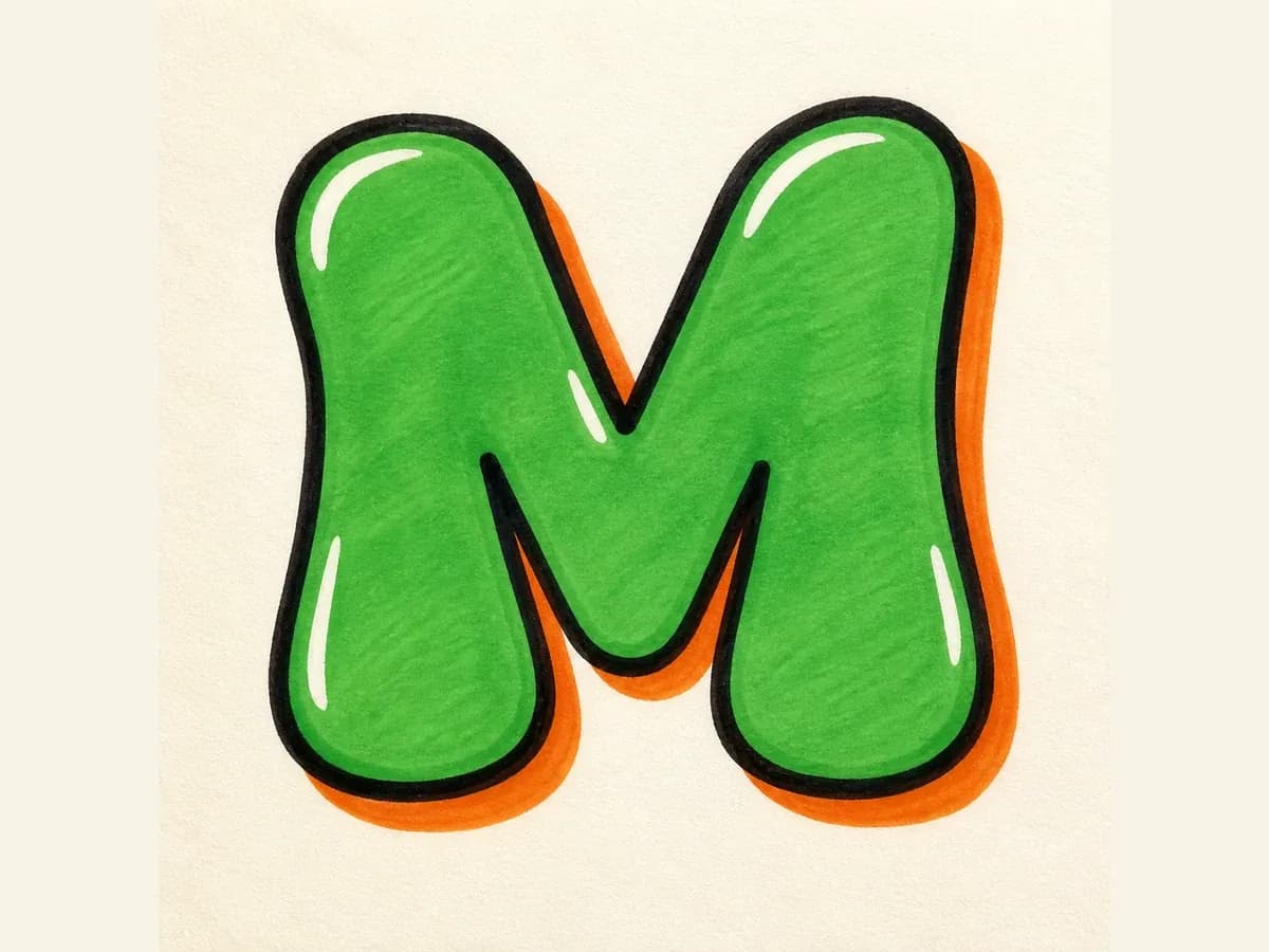 Finish the Letter M drawing step