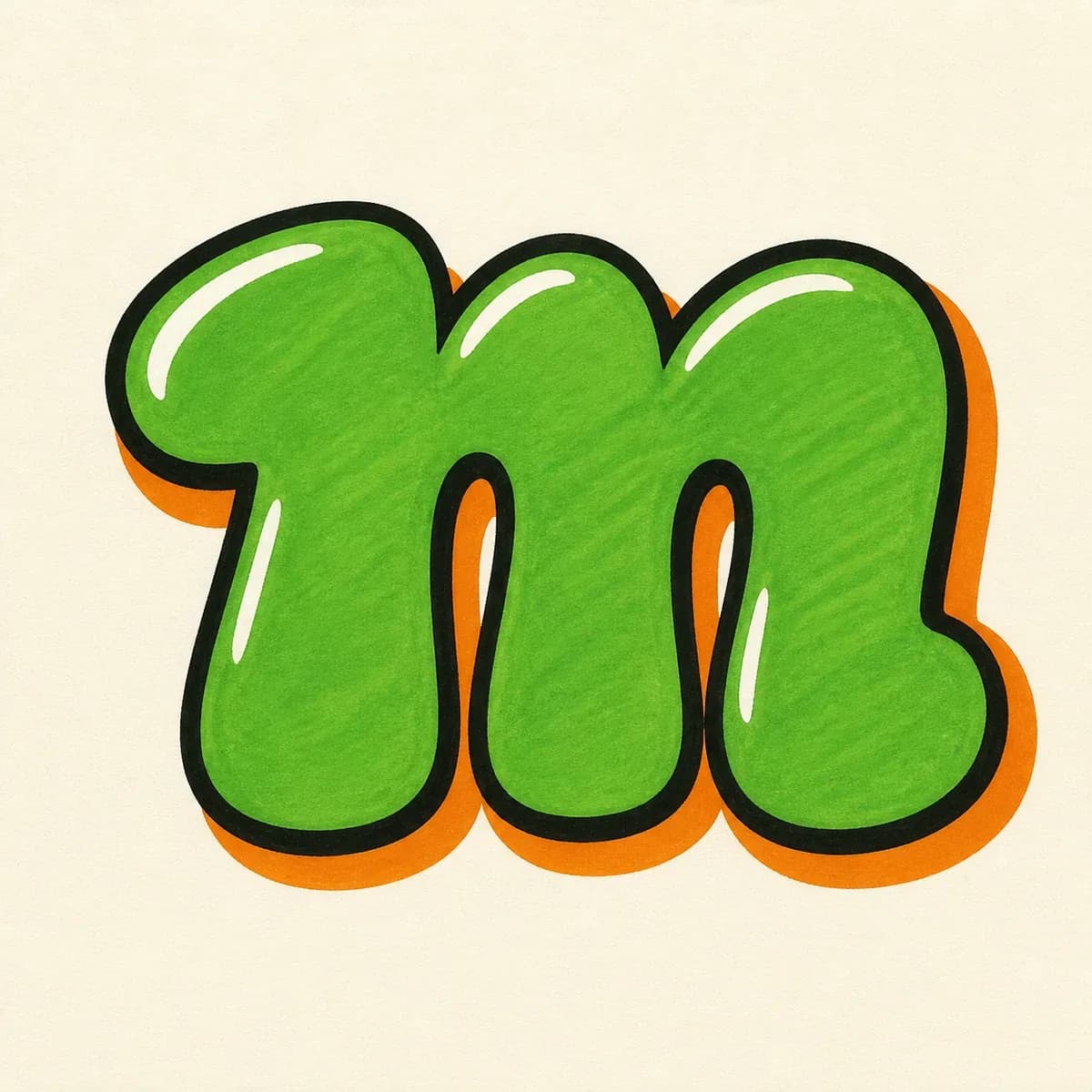 Lowercase graffiti letter m reference