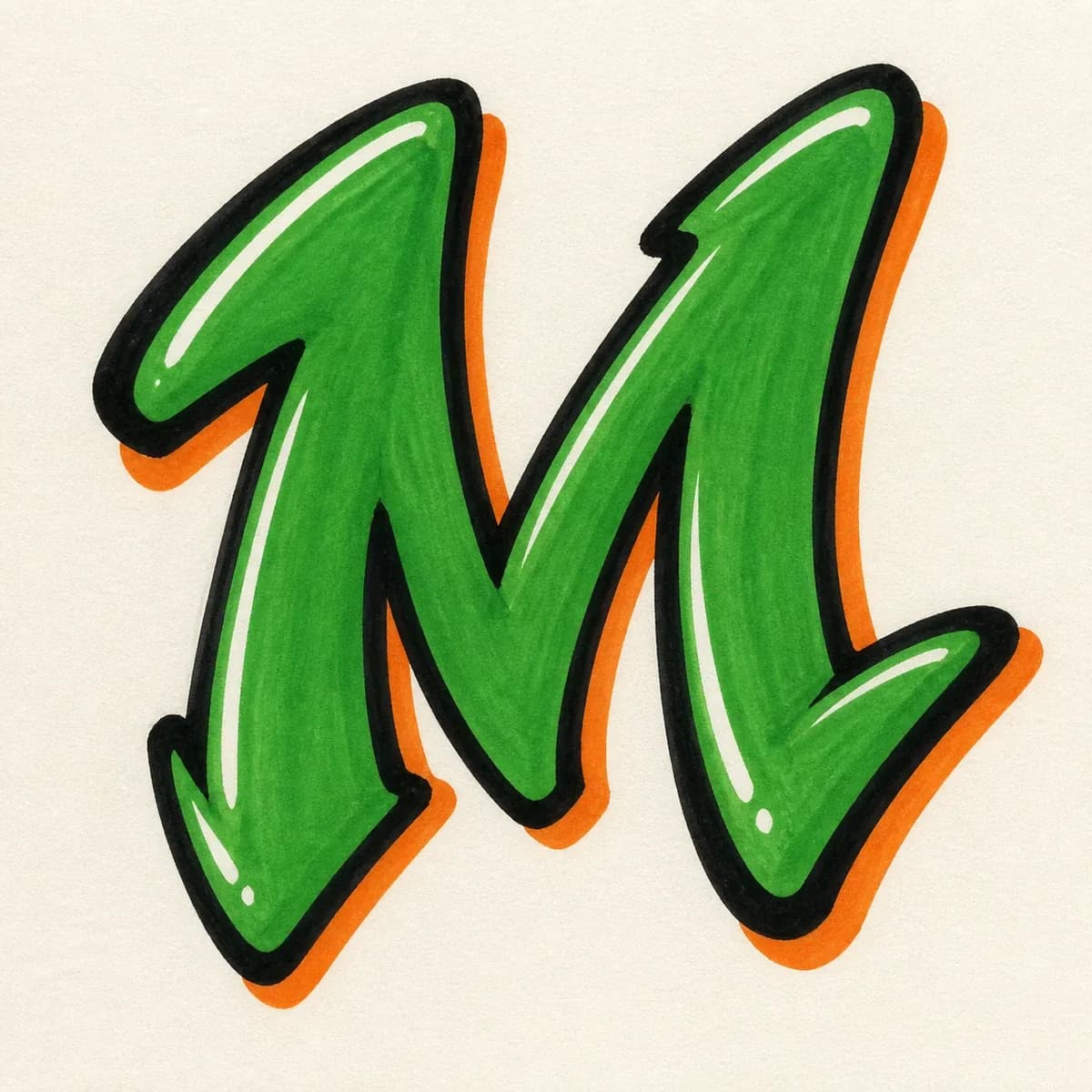 Tag / Handstyle Letter M style reference