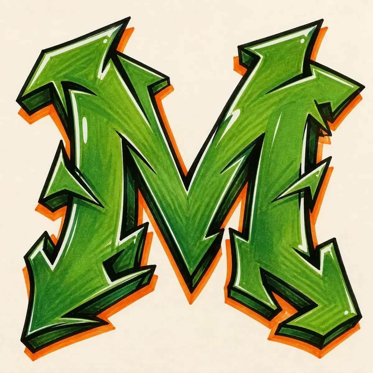 Wildstyle Letter M style reference
