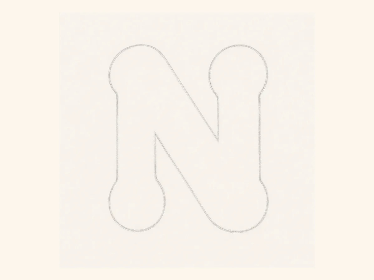 Build the Letter N shape drawing step