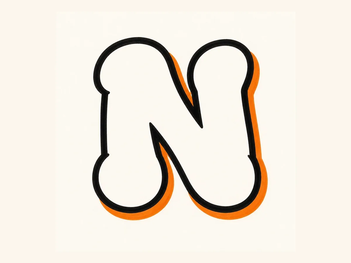 Outline the Letter N drawing step