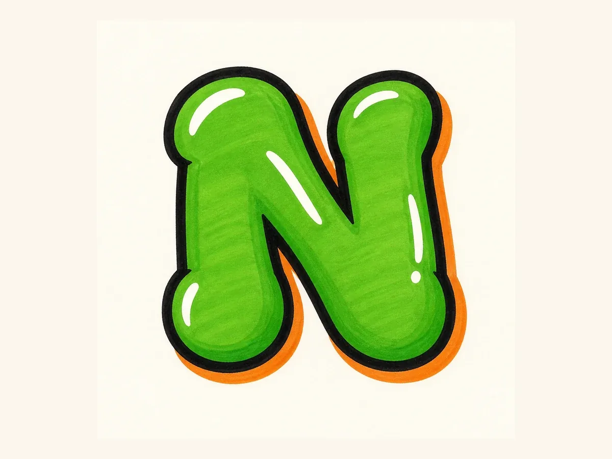 Finish the Letter N drawing step