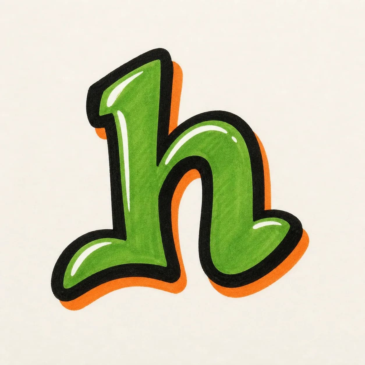 Lowercase graffiti letter n reference