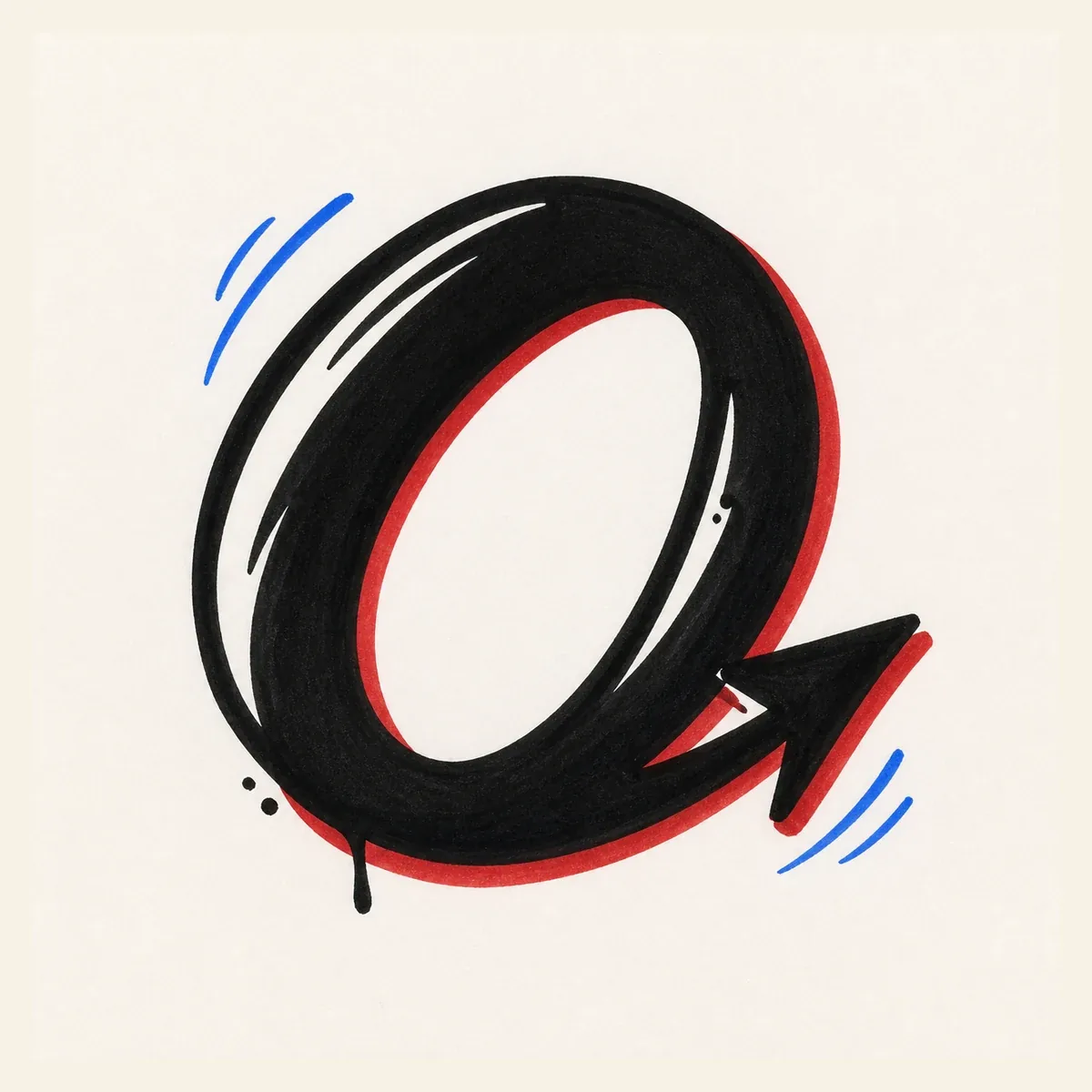 Tag graffiti letter O with fast marker loop