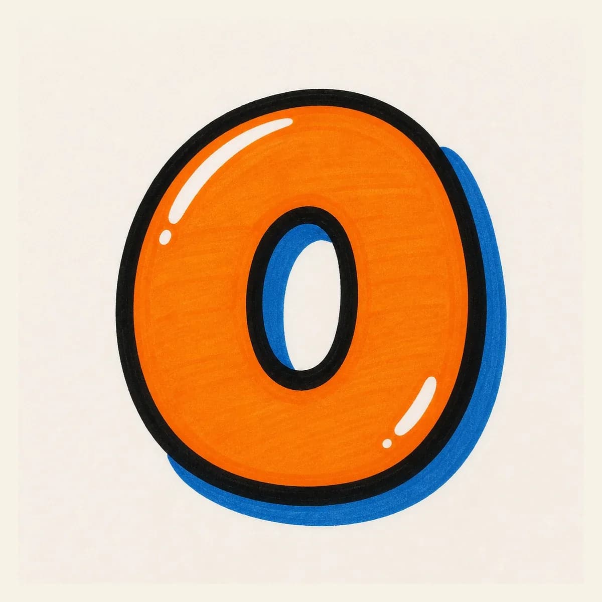 Throw-up graffiti letter O with thick outline