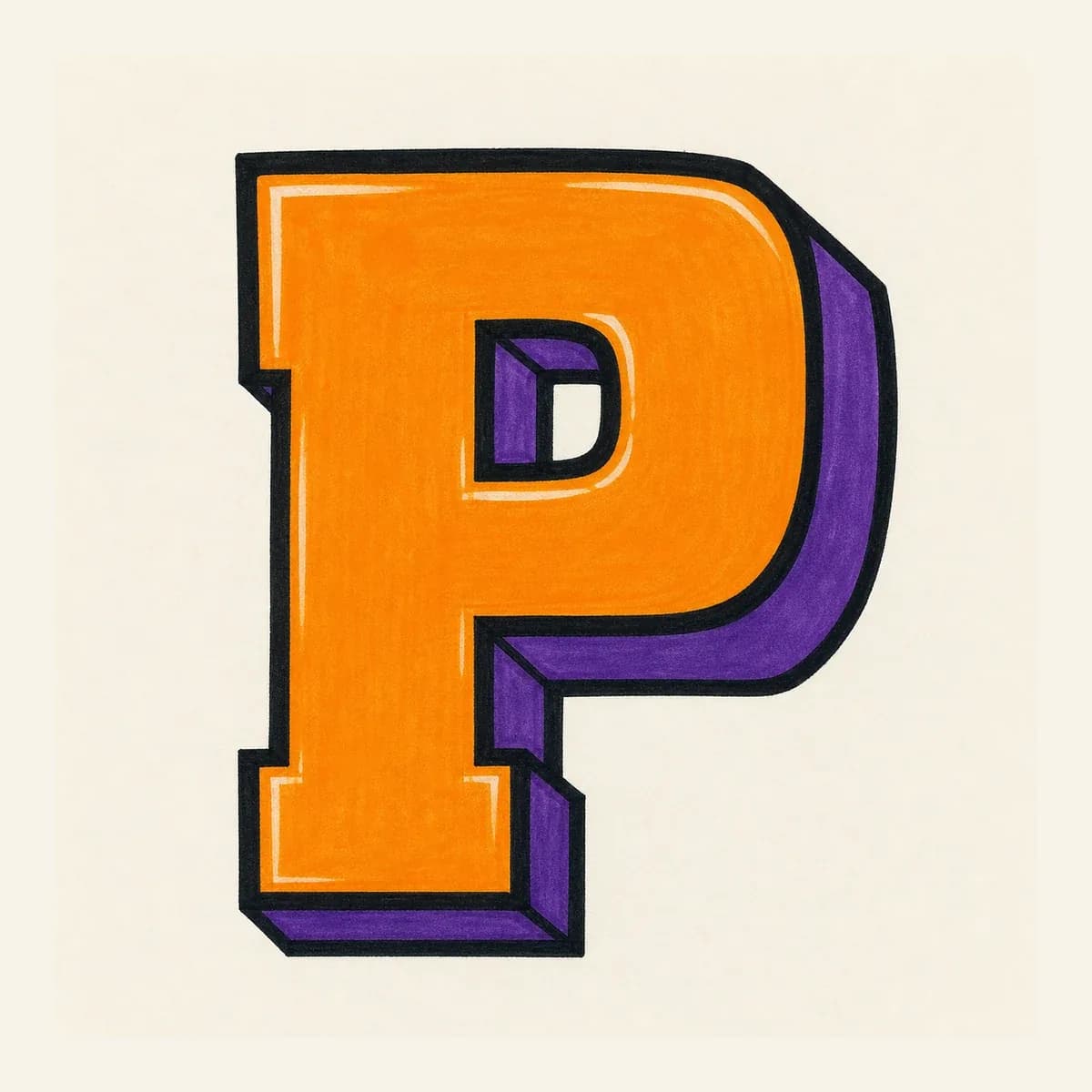 Block Letter P style reference