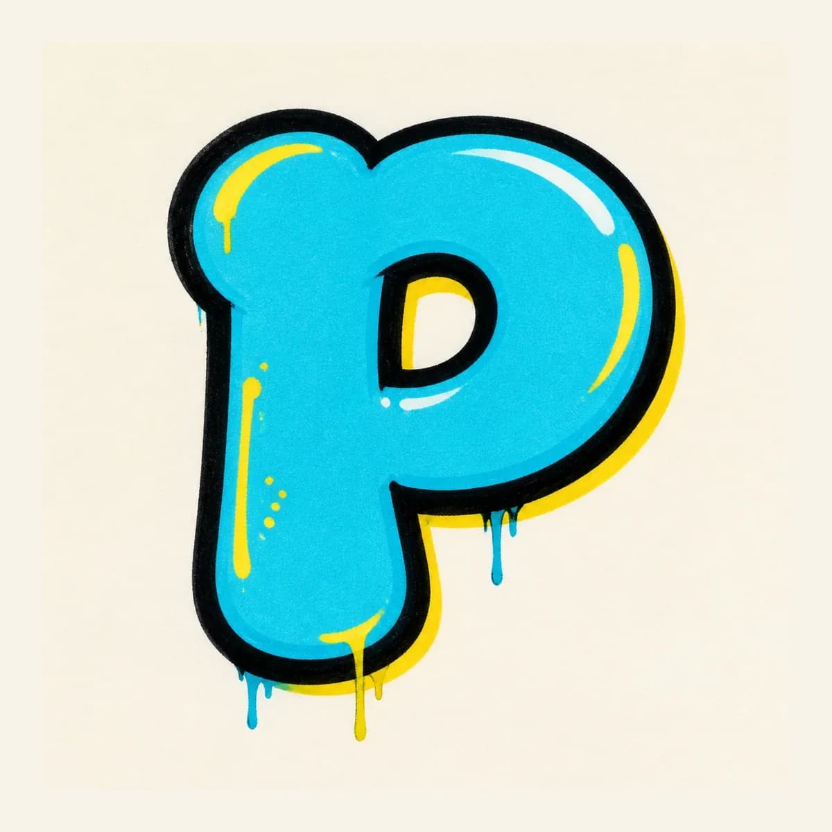 Bubble Letter P style reference
