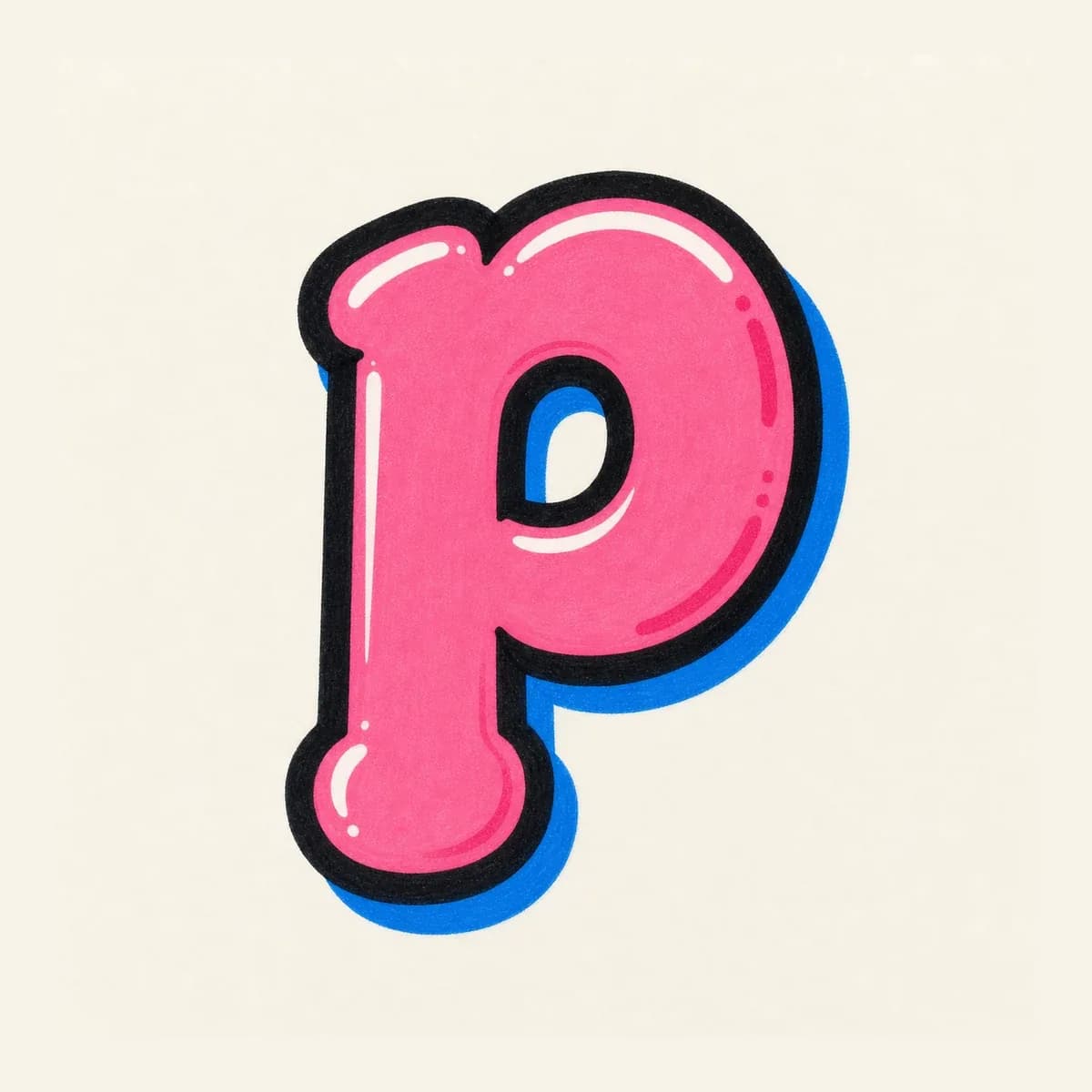 Lowercase graffiti letter p reference
