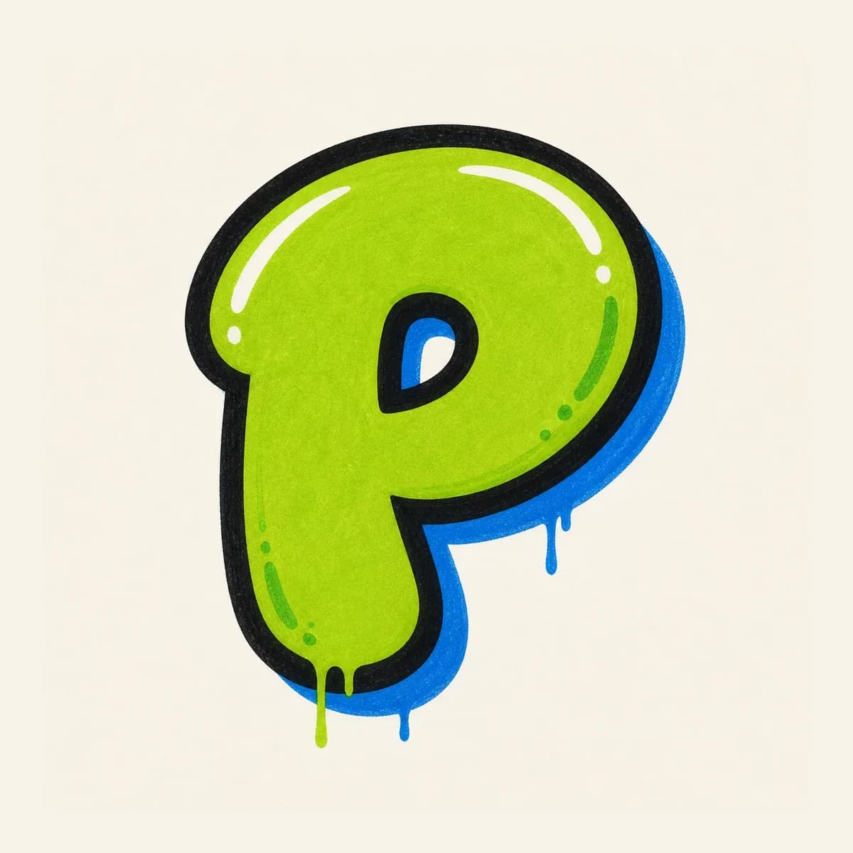 Throw-up Letter P style reference