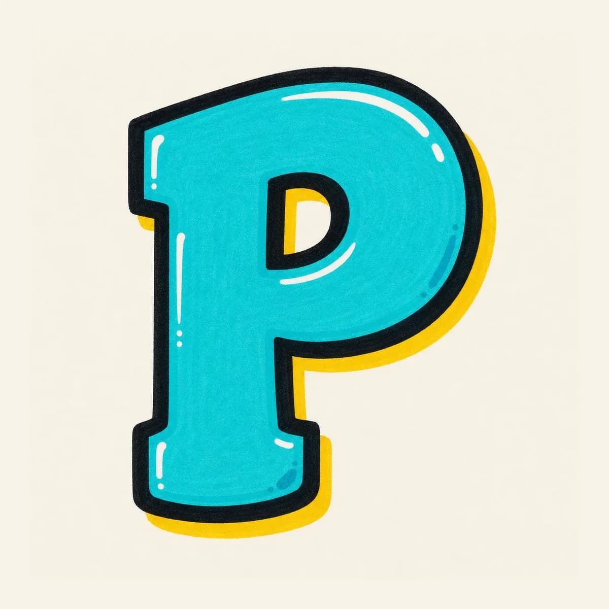 Uppercase graffiti letter P reference