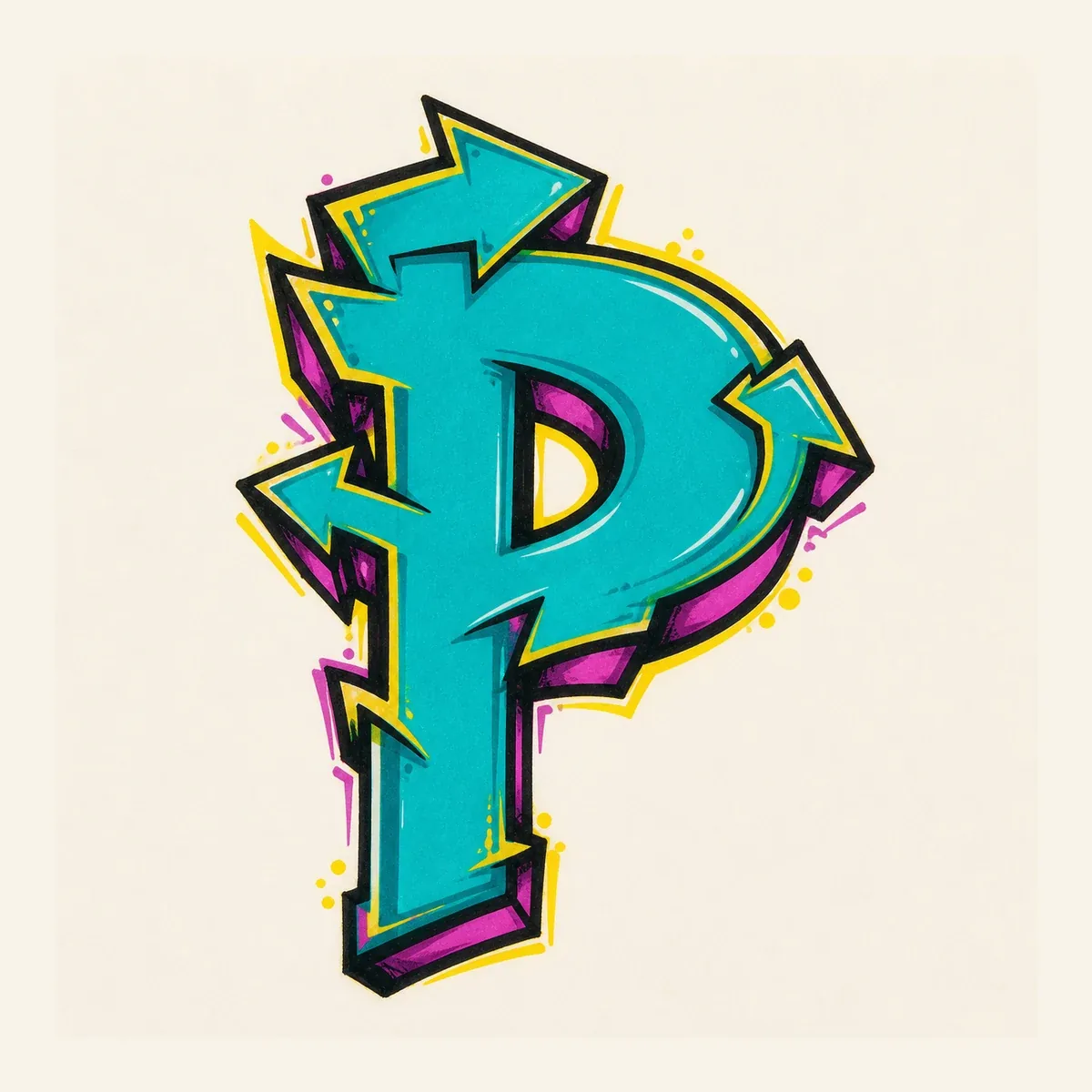 Wildstyle Letter P style reference