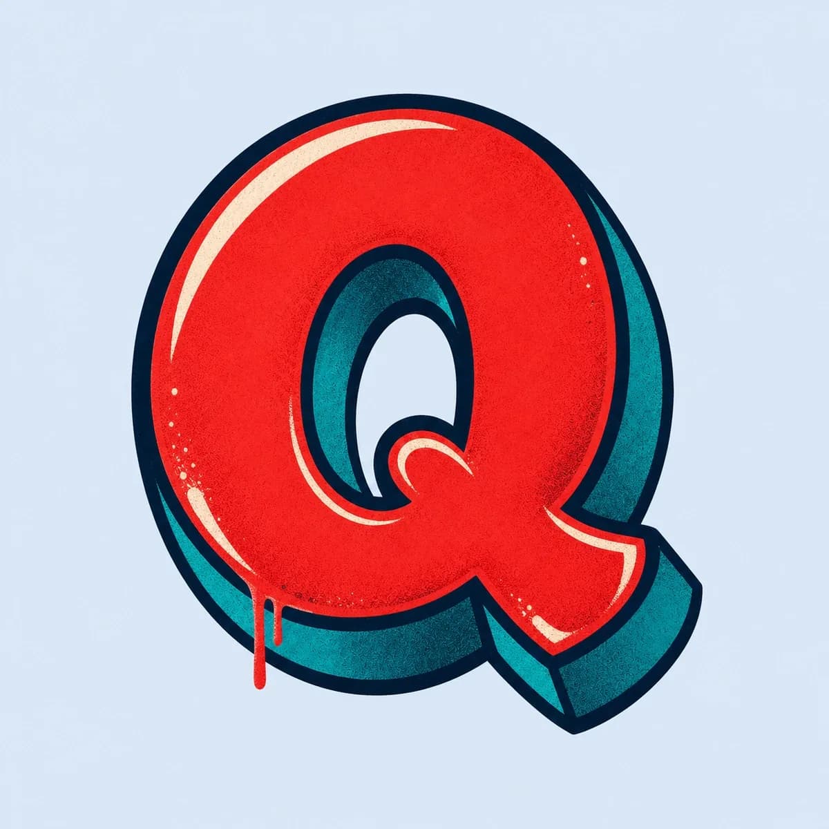 3D Letter Q style reference