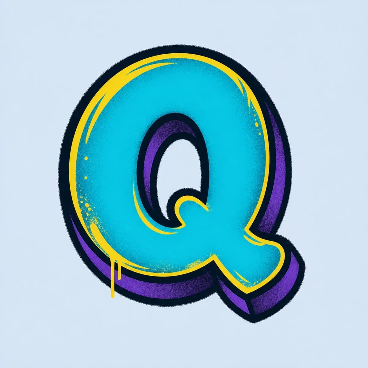 Bubble Letter Q style reference