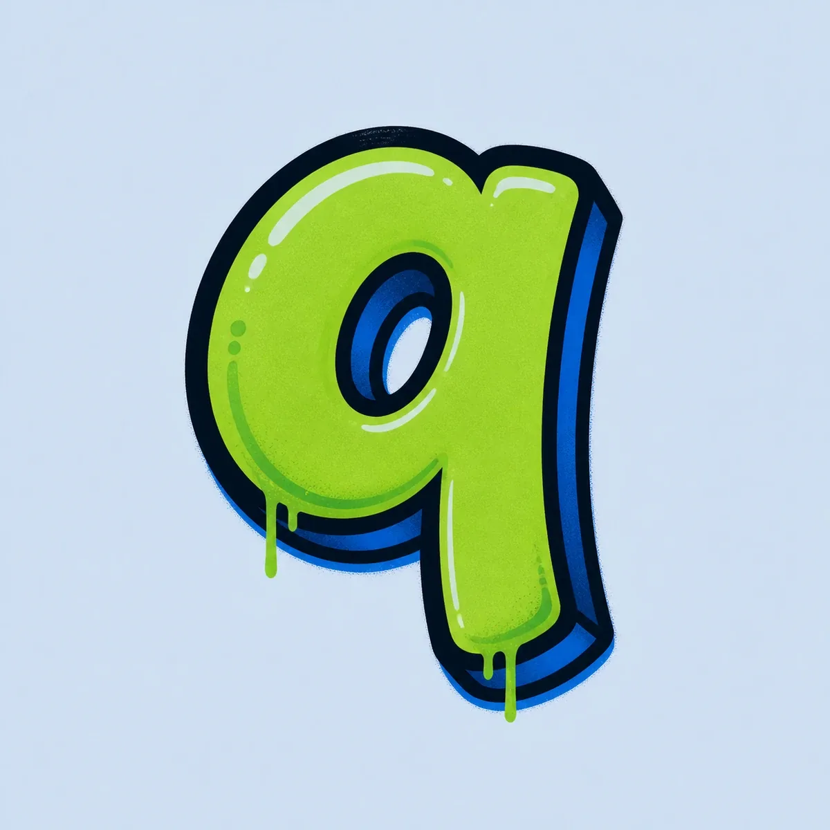 Lowercase graffiti letter q reference