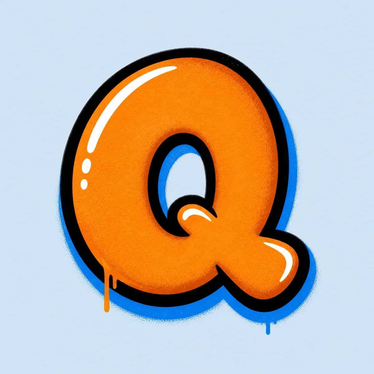 Throw-up Letter Q style reference