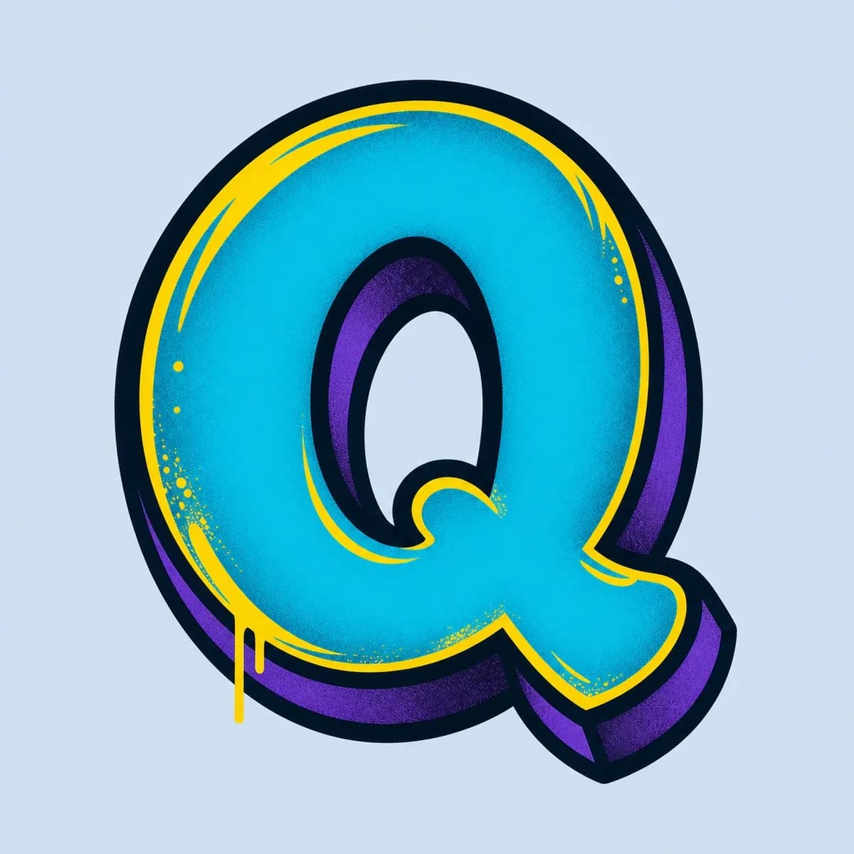 Uppercase graffiti letter Q reference