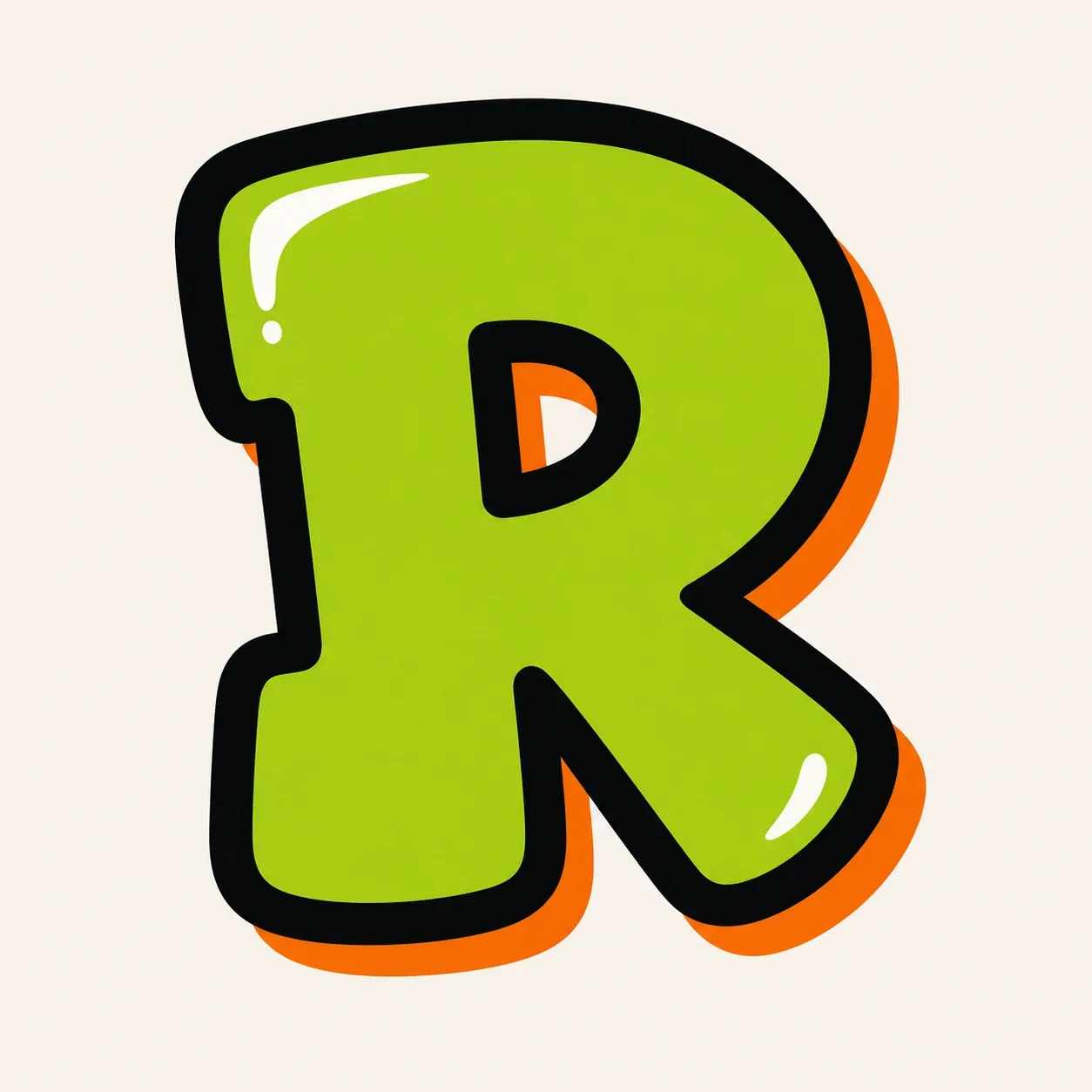 Uppercase graffiti letter R reference