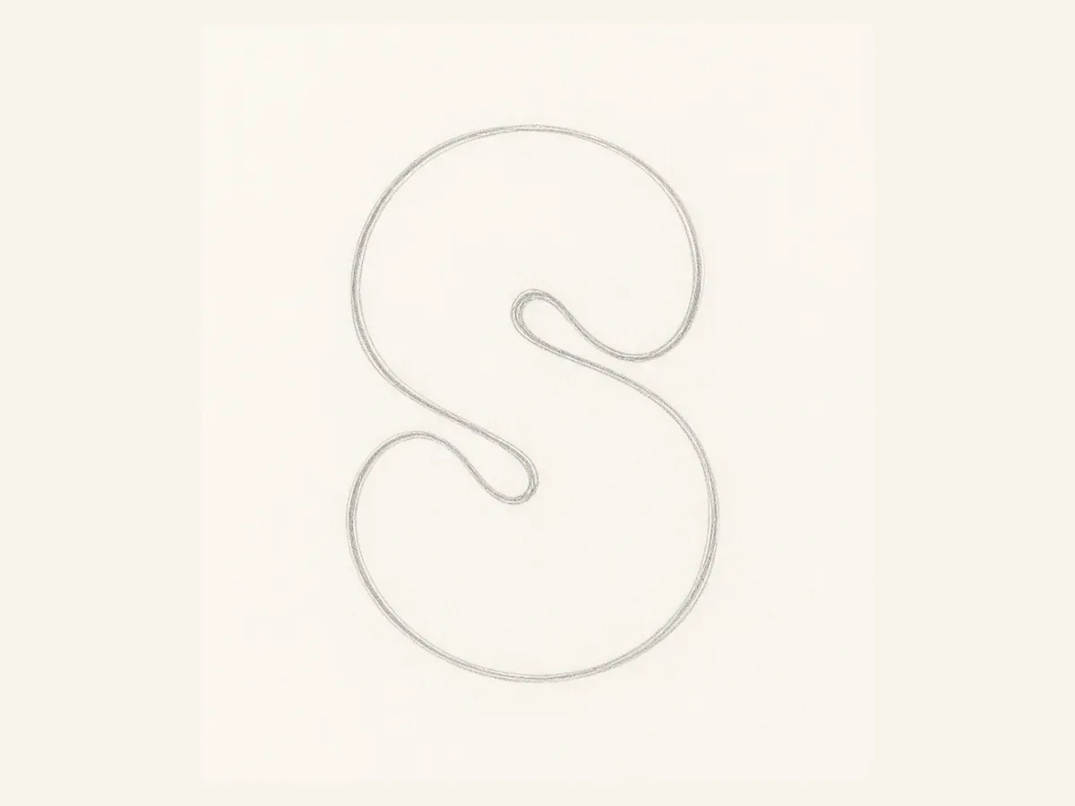 Build the rounded S form graffiti letter S drawing step