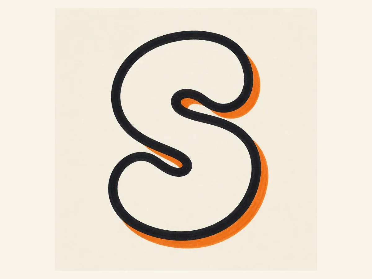 Outline the letter S graffiti letter S drawing step