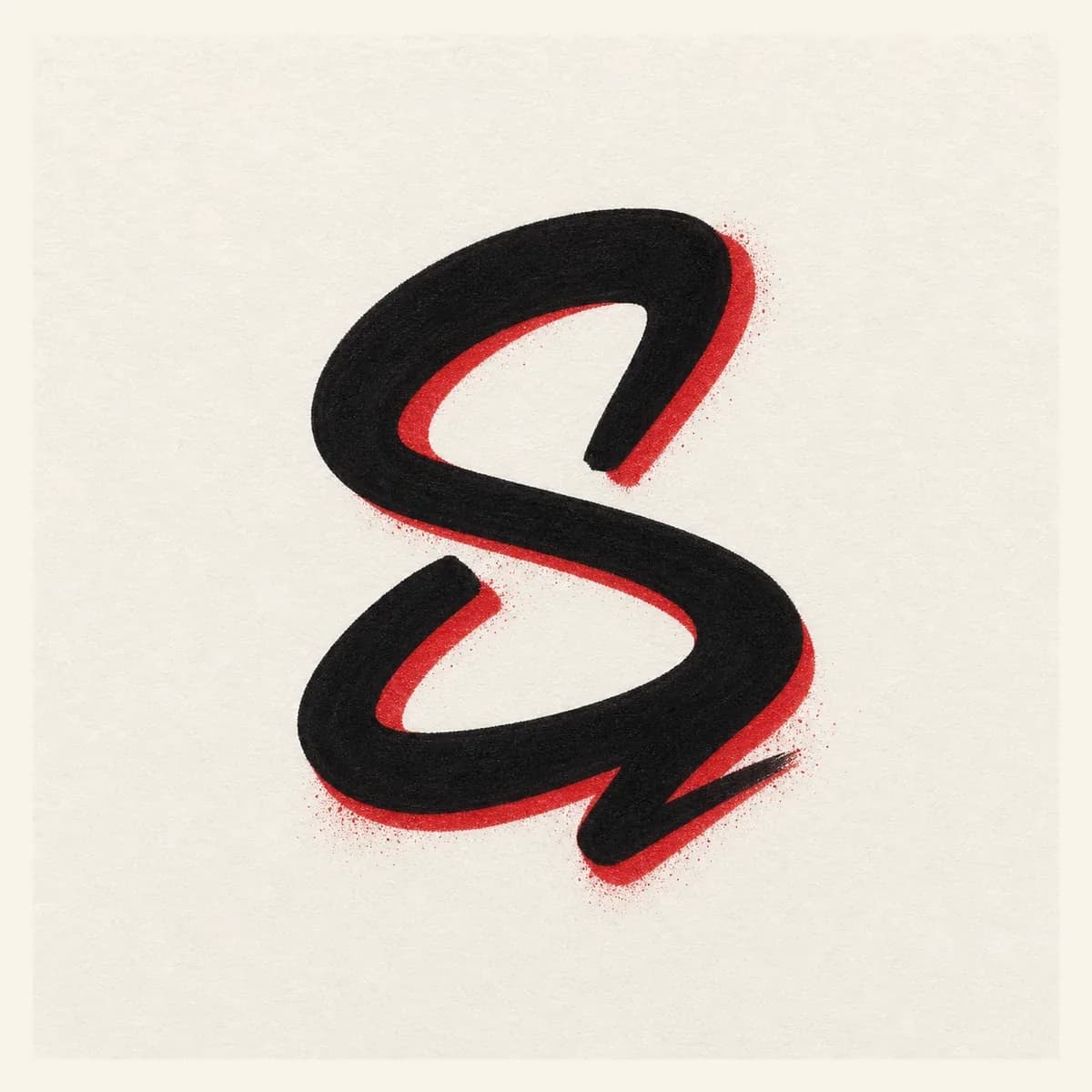 Tag handstyle graffiti letter S with marker flicks