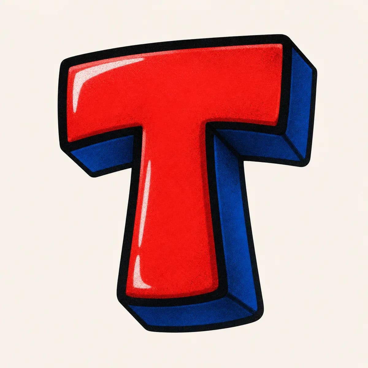 3D Graffiti Letter T graffiti style reference