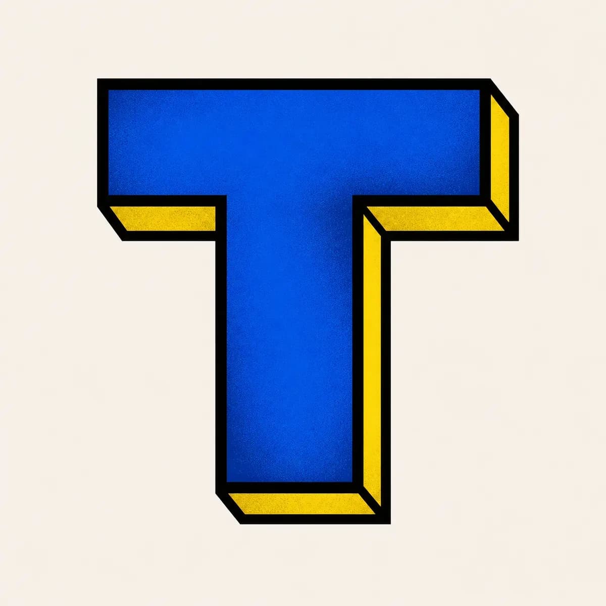 Block Graffiti Letter T graffiti style reference