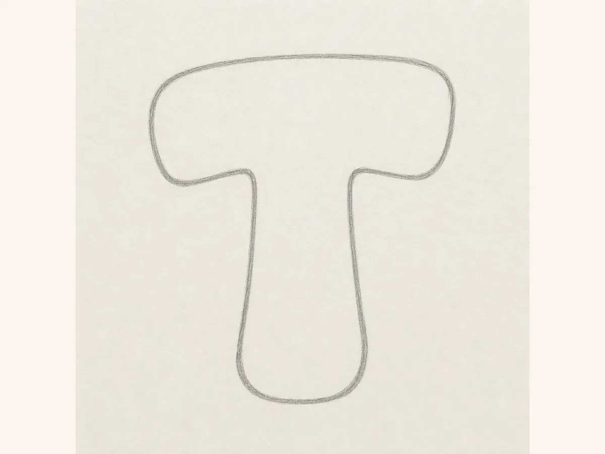 Thicken the graffiti letter T form drawing step