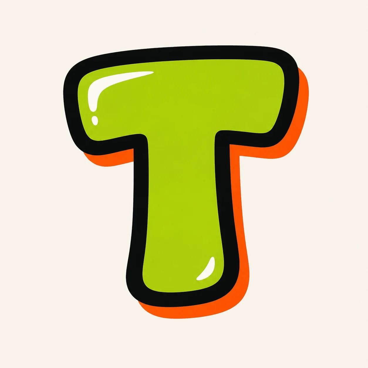 Uppercase graffiti letter T reference