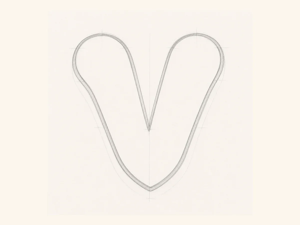 Refine the Letter V point drawing step