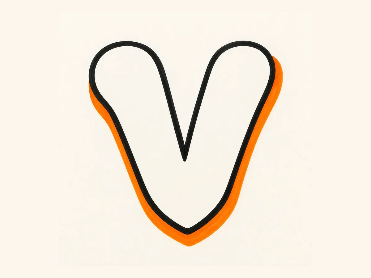 Outline the Letter V drawing step